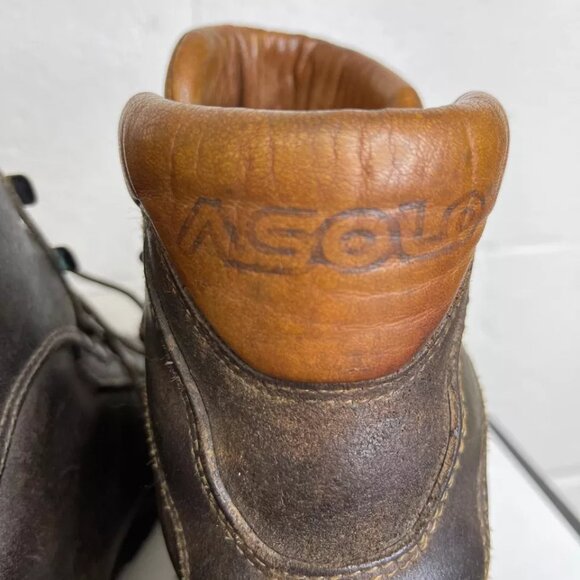 Vintage Asolo AFX Men\'s Brown Leather Outdoor Hiking Boots Lace Up Sz 45 1/3 EU main image 8